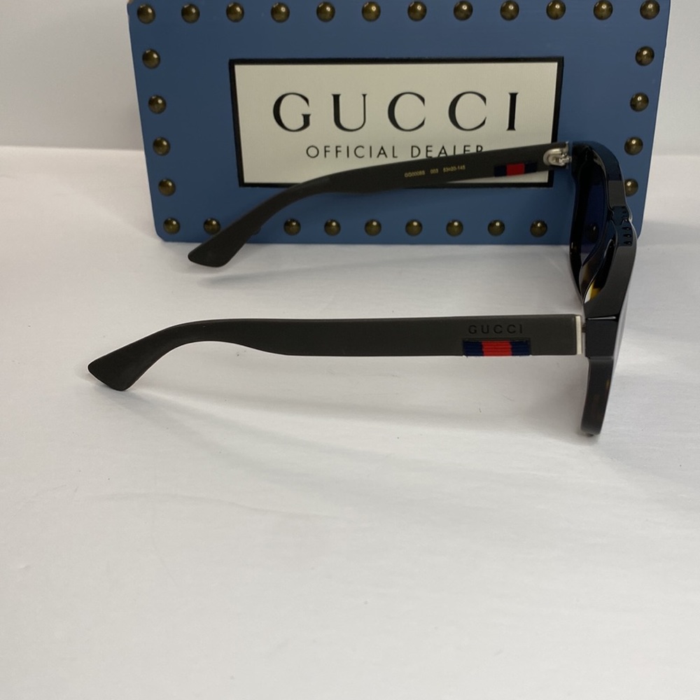 💯 - Authentic- New - Gucci Black GG0008S Square Sunglasses - Picture 10 of 17